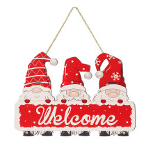 2025 Christmas gift Merry Christmas Pendant, Welcome Decoration, Hanging Christmas Decoration, Wooden Craft Set with String for Winter Party