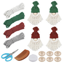 2025 Christmas gift Set of 6 DIY Macrame Santa Claus, Macrame Christmas Set, Macrame Gnomes Santa Claus Kit with Instructions for Beginners,