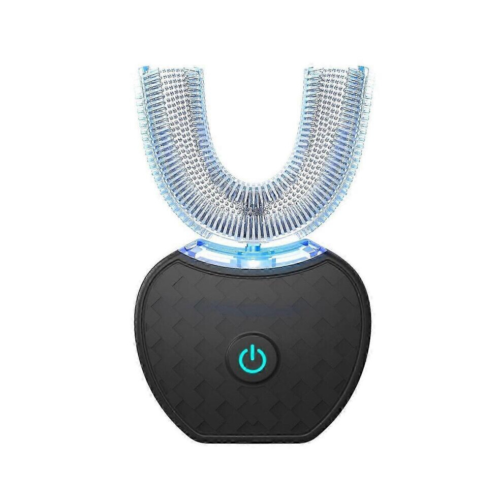 Black (Black)Ultrasonic Electric Toothbrush ,Automatic Toothbrush U-Shape Full Mouth 360 Clean Teeth Whitening