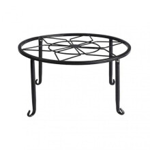 4 Pcs Metal Plant Stand Round Heavy Duty Flooring Type Flower Pot Holder Rustproof Hollow Pattern Garden Supporting Rack for Indoor Outdoor Plant