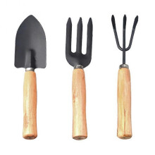 3Pcs Mini Wood Handle Flower Planting Shovel Rake Spade Gardening Hand Tools JIKAIX