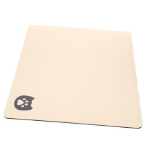 Pet Mat for Cats - Absorbent Diatomite Feeding Mat, Non-Slip, Quick Drying, Cream-Colored Paw Pattern