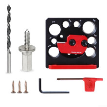 Adjustable Dowel Maker Device, Electric Drill Milling Tool with Carbide Blades, 8-20mm Round Bar Woodworking Set for Type D Hole Drilling