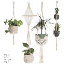 4-Pack Macrame Plant Hanger - Hanging Planter Indoor Outdoor - Hanging Plant Holder - Decorative Bohemian Plant Hangers