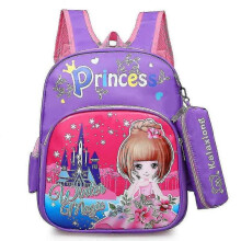 (Purple) KINZON Cartoon Backpack, School Backpack, Cartoon Schoolbag With Detachable Matching Pencil Case, Large