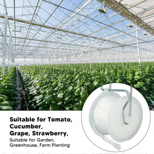 6PCS Tomato Support Hooks Greenhouse Tomato Roller Hooks Set Support Kit for Tomato Cherry 15 Meter Line 1
