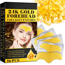 24K Collagen Forehead Wrinkle Patches - 16pcs Anti-Ageing Face Mask