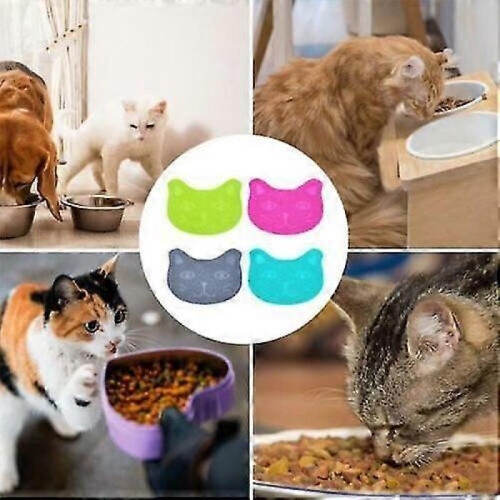 (Beige) Multi-functional Cat Face Pet Feeding Mat for Dogs and Cats 1