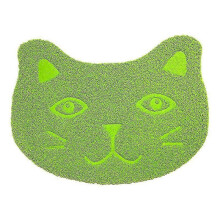 (Green) Multi-functional Cat Face Pet Feeding Mat for Dogs and Cats