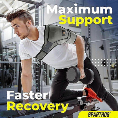 Shoulder Brace - Support And Compression Sleeve for Torn Rotator Cuff, Ac Joint Pain Relief - Arm Immobilizer Wrap, Ice Pack Pocket, Stability Strap,- 2