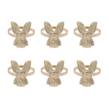 (3) Easter Rabbit Napkin Rings Set of 6 for Thanksgiving and Special Events
