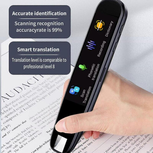 (Black) 116 Language Reader Pen Translation Scanner Dictionary Pen Ai Voice Camera Translators-hao 2