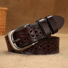 (90cm, JV012-coffee) Women's Needle Buckle Belt - 5 Colors, Cutout Fashion Belt for Women
