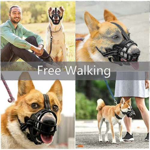 (3) Reflective Anti-Bite Dog Muzzle for Barking Control Pet Safety 1