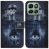 (Dog and Wolf) For Honor X6b 4G Leather Wallet Case with Pattern Print 1