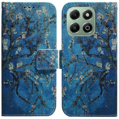 (Apricot Flowers) For Honor X6b 4G Leather Wallet Case with Pattern Print