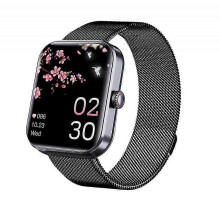 (Milan Black Steel) F57l Blood Glucose Watch Heart Rate Blood Pressure Blood Oxygen Temperature Detection Health