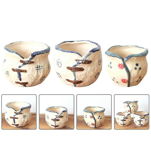 3pcs Ceramic Succulent Flowerpot 2
