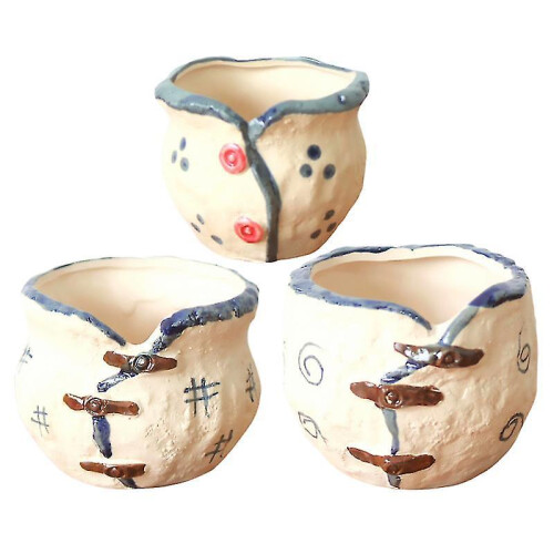 3pcs Ceramic Succulent Flowerpot