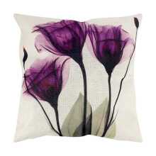 45x45cm moderni mustemaalaus kukkapellava koristetyynynpäällinen vyötärötyynyn päällinen violetti