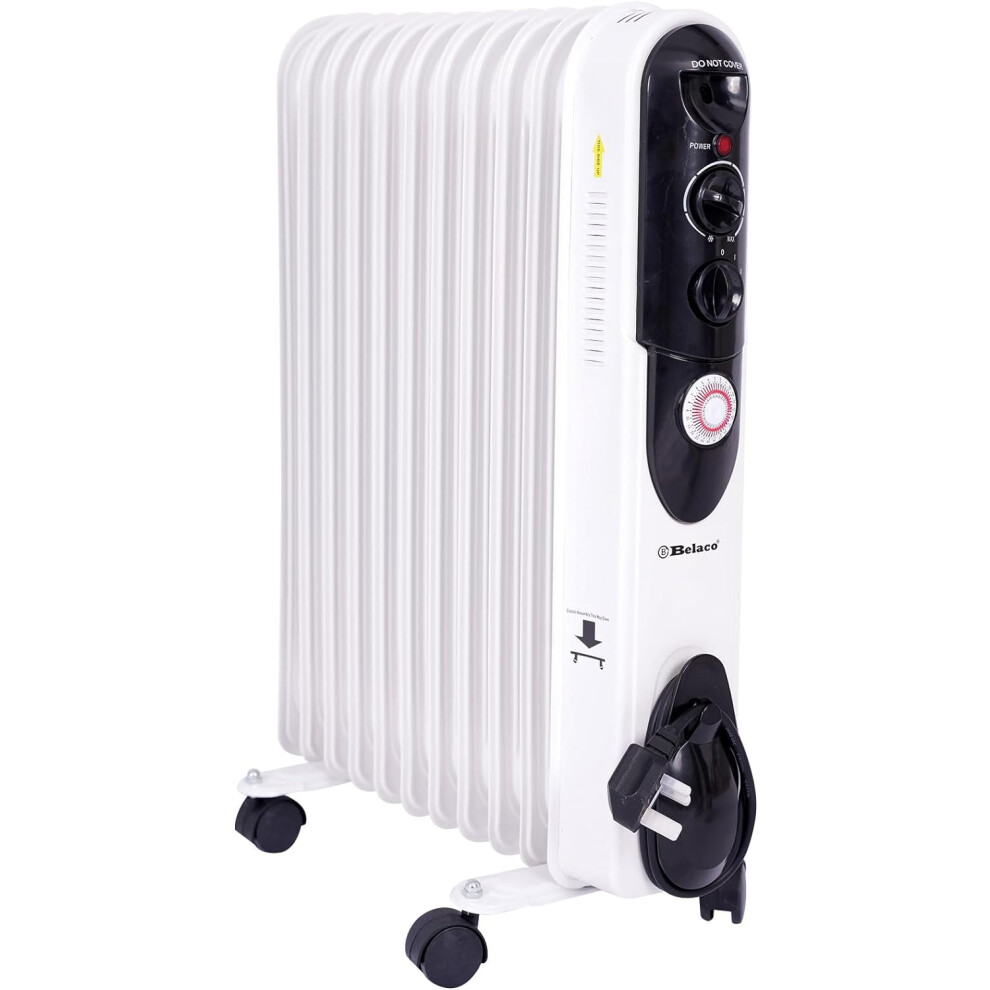 Belaco Oil Filled Radiator, With Timer, Portable 2500W - Image 2
