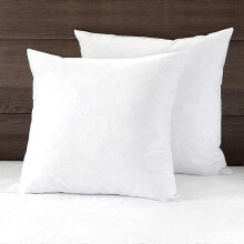 Organic 18x18 Feather Down Throw Pillow Inserts Set of 2, Soft Cotton Fabric Decorative Pillow Forms