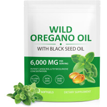 Oregano Oil 6000mg - 120 Softgels with Black Seed Oil, Immune Support