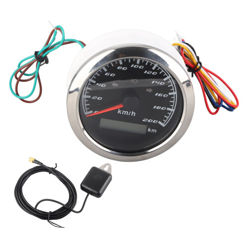 9‑32V IP67 GPS Speedometer 200KM/H Odometer LCD Multi‑Function Meter 1