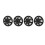 4 Pcs 14 Inch Automobile Hubcap Matte Black Wheel 6