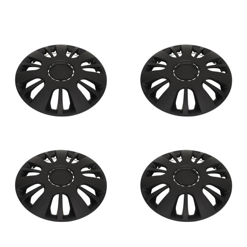 4 Pcs 14 Inch Automobile Hubcap Matte Black Wheel 1