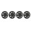4 Pcs 14 Inch Automobile Hubcap Matte Black Wheel 4