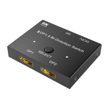 DisplayPort Switch 8K Bi-Directional DP 1.4 Splitter Converter 2 In 1 Out 1 In 2 Out 8K 60Hz 4K 144Hz for PC Laptop Monitor TV Projector