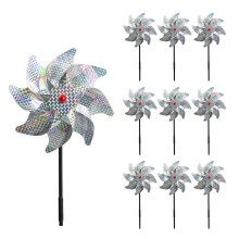 10 Stück Reflektierende Mylar-Vogelabwehr-Pinwheels Gart windmühlen 55 cm