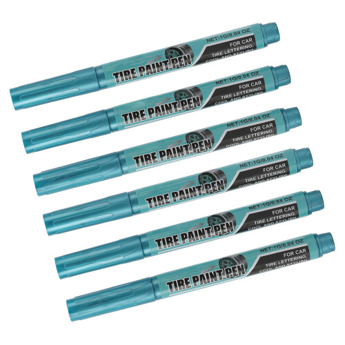 6Pcs Tire Paint Pen Water Proof Long Lasting 1