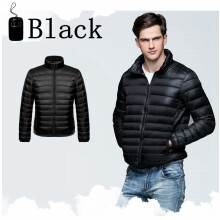 (4xL-Schwarz) Winter Herren Daunenjacke Ultraleichte Daunenjacke Herren Windbreaker Federjacke Mann