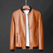 (xxxS-Khaki) Plus Größe 8XL 7XL Winter Leder Jacke Mantel Männer Bomber Motorrad PU Jacke Kausal Vintage