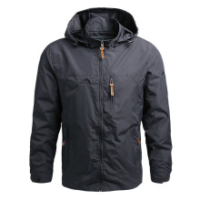 (Europäische Größe S-Grau) Windbreaker Herren Taktische Jacke Wasserdicht Outdoor Kapuzenmantel Sport
