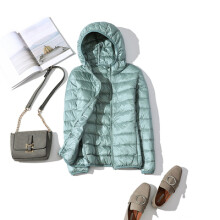 (xL-hemelsblauw met capuchon) 90% ultralichte plus size dunne donsjas voor dames 2025 herfst/winter