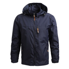 (Europäische Größe 4xL-Marineblau) Windbreaker Herren Taktische Jacke Wasserdicht Outdoor Kapuzenmantel