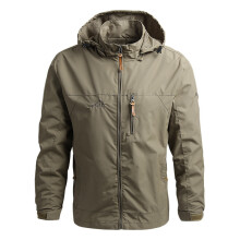 (Europäische Größe 6xL-Khaki) Windbreaker Herren Taktische Jacke Wasserdicht Outdoor Kapuzenmantel Sport