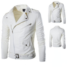 (L-Beige) Abrigo de cuero para hombre, estilo casual, primavera/otoño 2025, afelpado, nuevo, elegante,