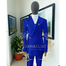 (SEU46 o US36 - azul real) Novedades en trajes y blazers: Trajes de boda para hombre, diseño de pantalón