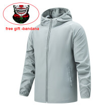 (xxxL-gris claro) Tallas S-7XL Cortavientos para senderismo, camping, chaqueta impermeable, abrigo reflectante,