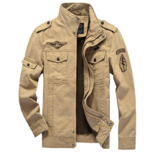 Chaqueta bomber para hombre (XXL-Caqui) Colección Primavera/Otoño 2025, Algodón, Estilo Militar Táctico,