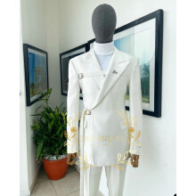 (4xLEU58 o US48 - blanco hueso) Novedades en trajes y blazers: Trajes de boda para hombre, diseño de