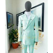 (SEU46 o US36 - verde menta) Novedades en trajes y blazers: Trajes de boda para hombre, diseño de pantalón