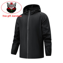 (S-negro)S-7XL Cortavientos para senderismo, camping, chaqueta impermeable, abrigo reflectante, ropa