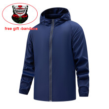 (4XL - azul marino) Tallas S-7XL Cortavientos para senderismo, camping, chaqueta impermeable, abrigo