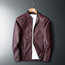 (8xL 120 - 135kg-8802 Rojo vino) Chaqueta de cuero para hombre, estilo bomber retro, forro polar, color