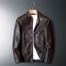 (L 57 - 65kg-8802 Café) Chaqueta de cuero para hombre, estilo bomber, forro polar retro, color negro,